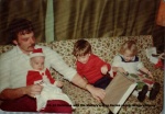 1974-12 Christmas with the Slattery's,Greg,Darren on lap, Gregory,Stacey.jpg